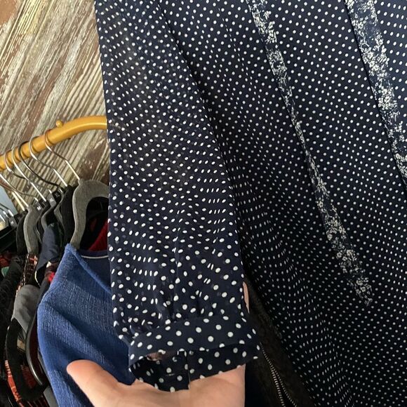 11.1.Tylho blue Isla polka dot tie neck shift dress - Picture 10 of 10